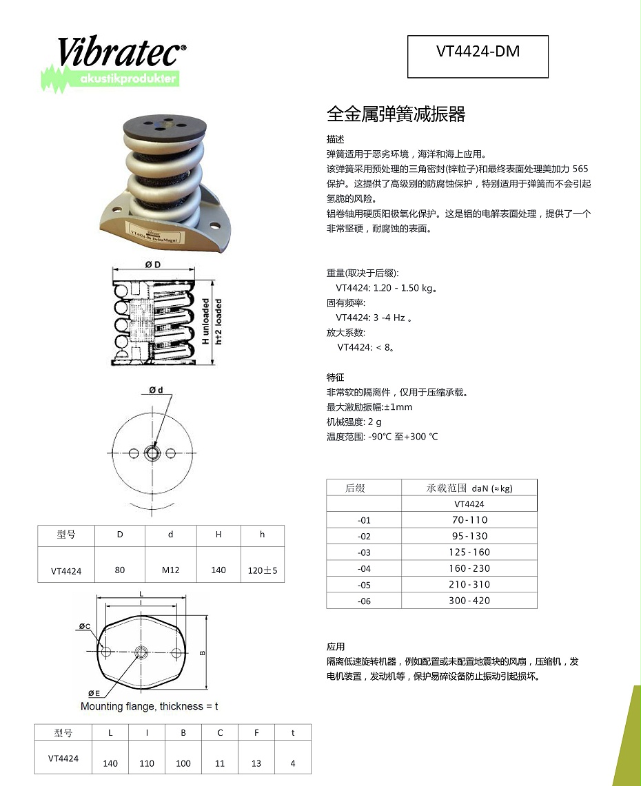 VT4424-DM全金屬彈簧減振器